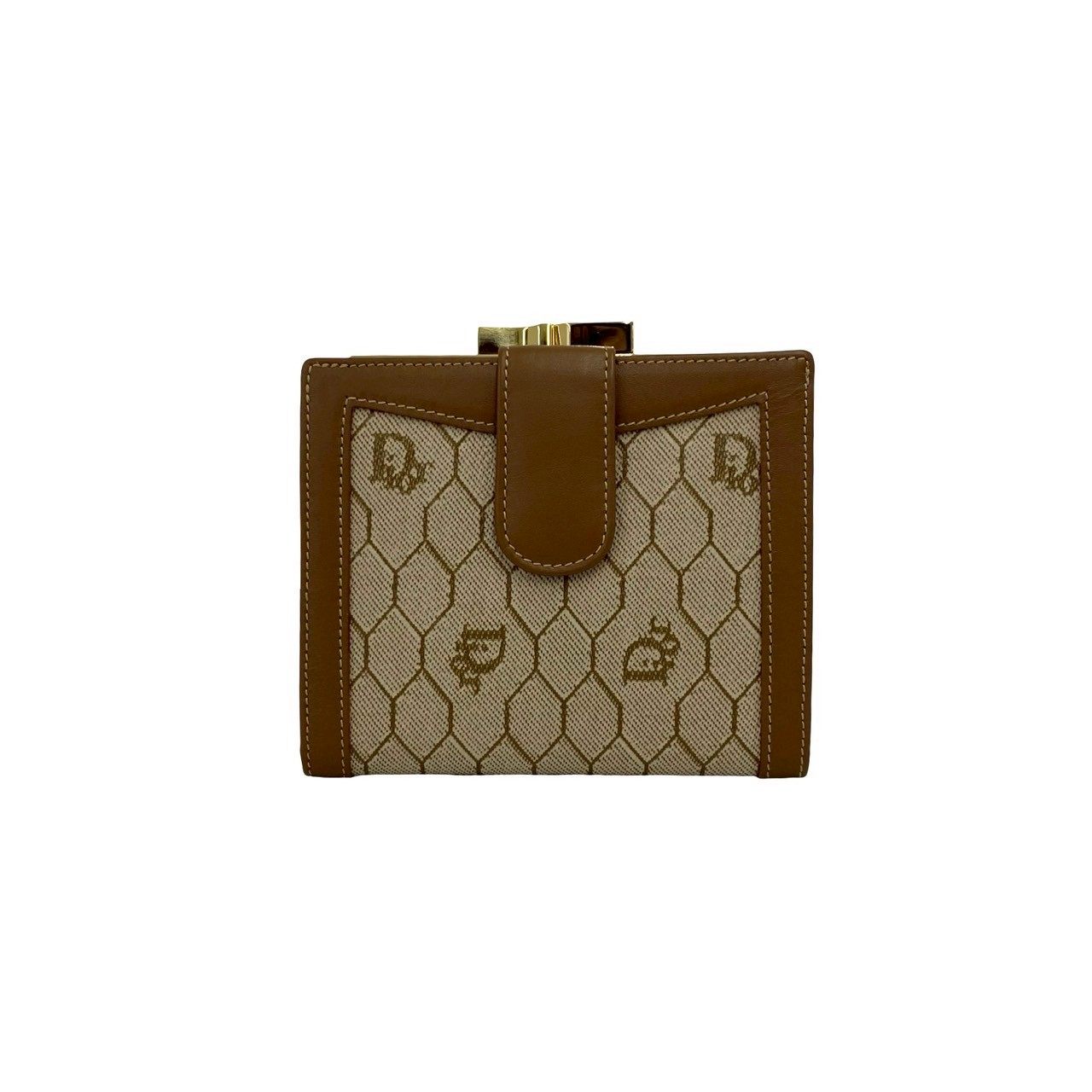 クリスチャンディオール ハニカム レザー 二つ折り財布