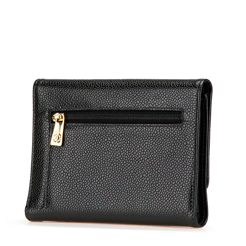 シャネル ココマーク キャビアスキン 三つ折り財布