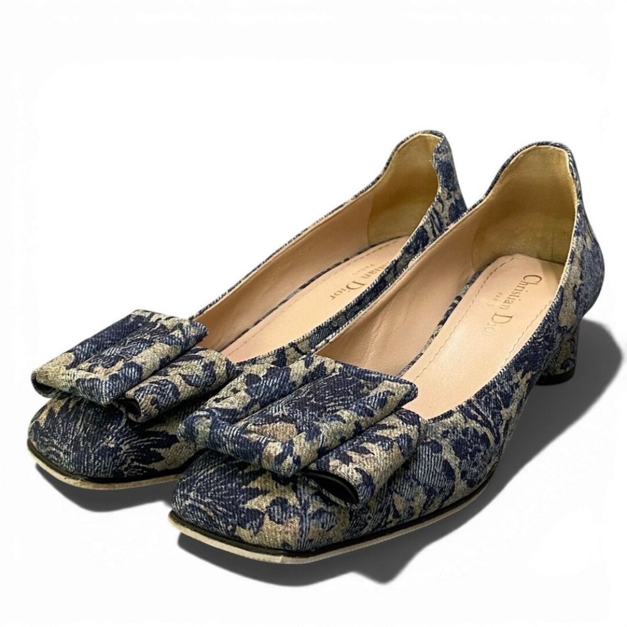 クリスチャンディオール Flower Printed Denim パンプス