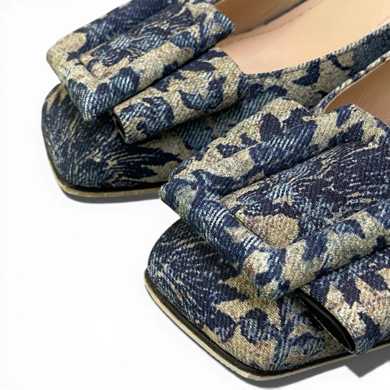 クリスチャンディオール Flower Printed Denim パンプス