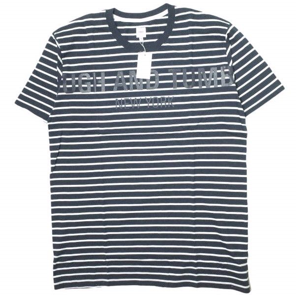 RANDT Logo S S Stripe コットンポリエステルTシャツ