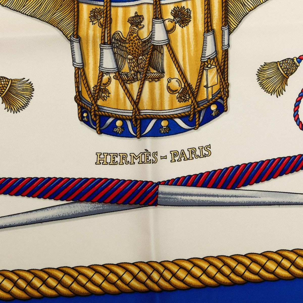 エルメス カレ90 LES TAMBOURS シルクスカーフ