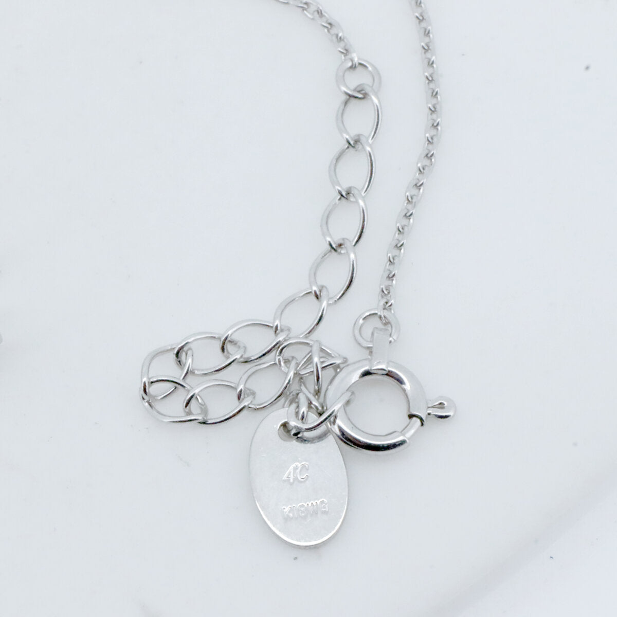 4℃ ハート ダイヤモンド K18WG ネックレス