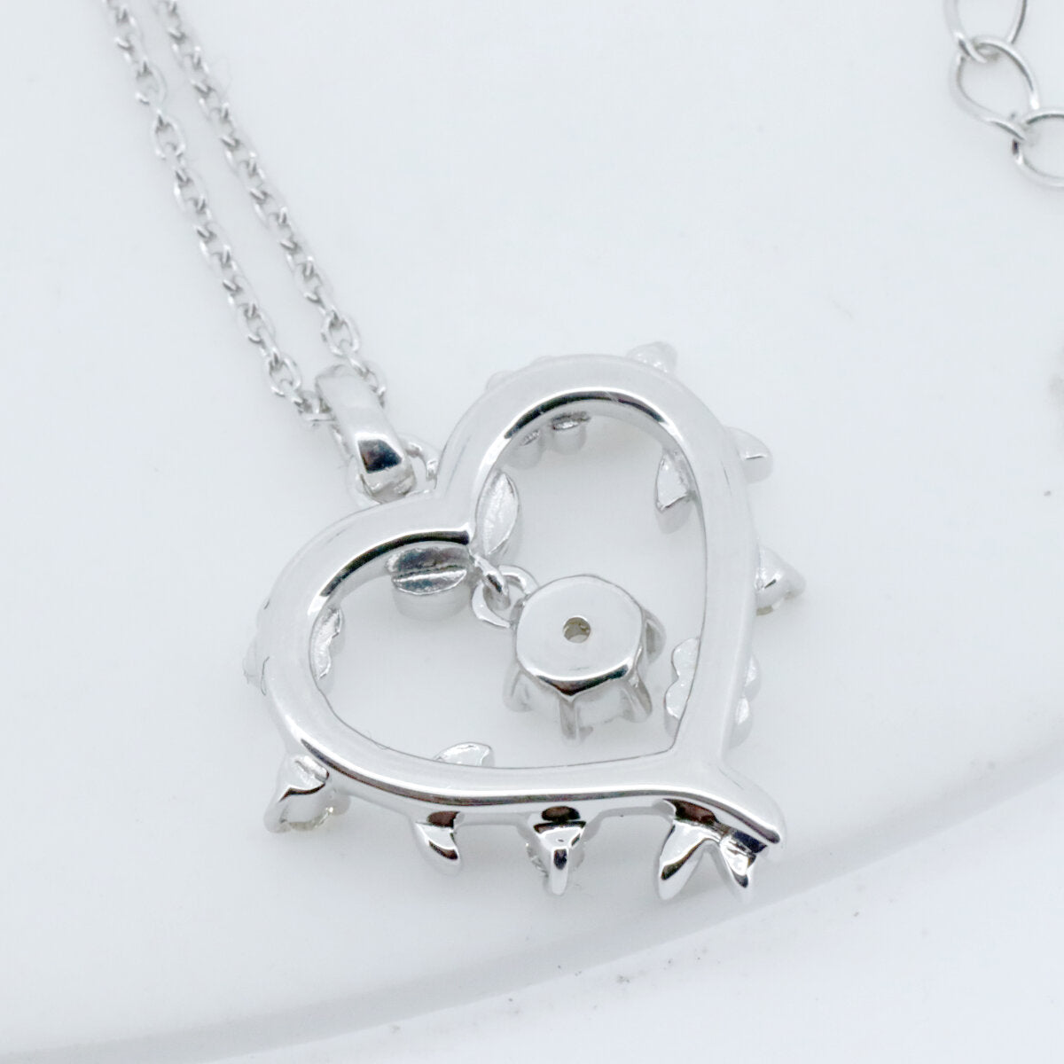 4℃ ハート ダイヤモンド K18WG ネックレス