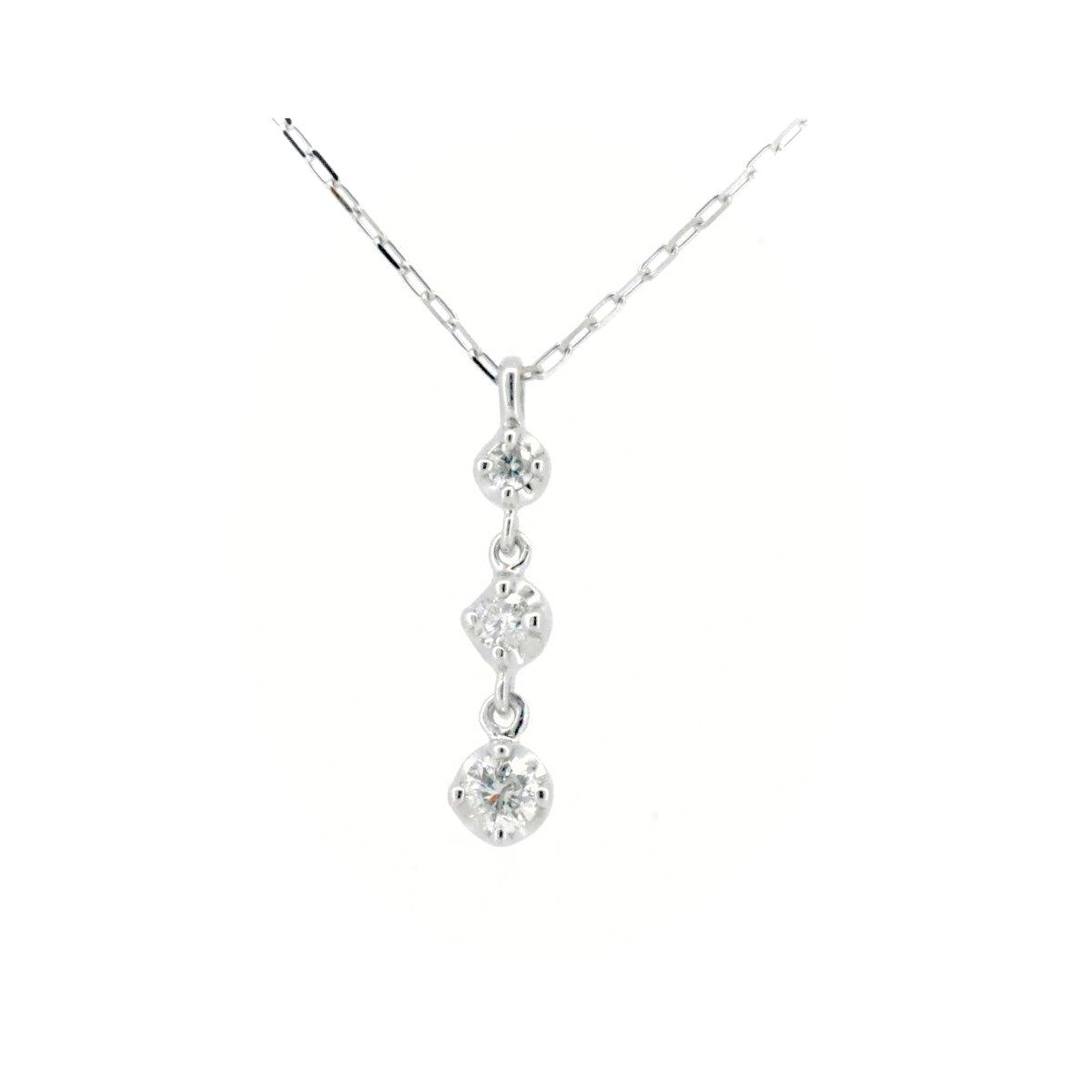 4℃ K18WG ダイヤモンド ネックレス