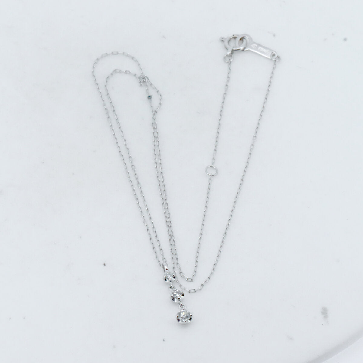 4℃ K18WG ダイヤモンド ネックレス