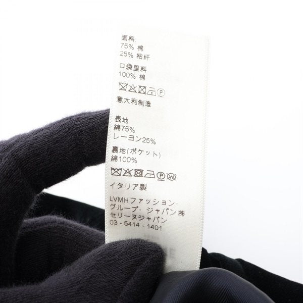 セリーヌ レディース ブラック コットンブレンド ベロア クロップド パンツ