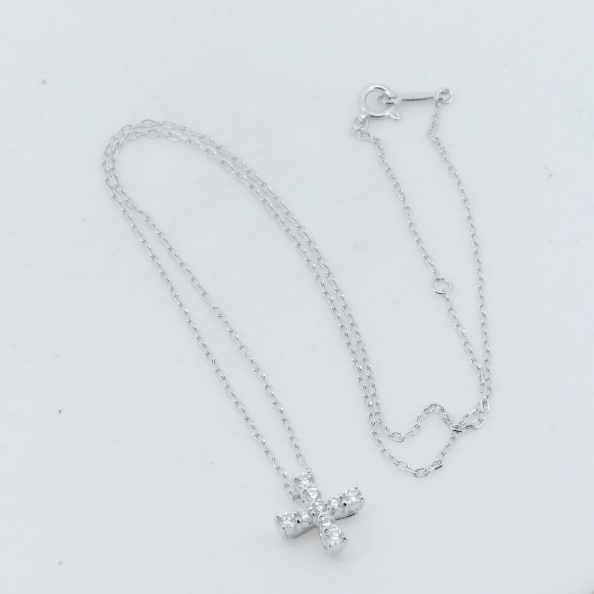 ミキモト ダイヤモンド クロス ネックレス K18WG