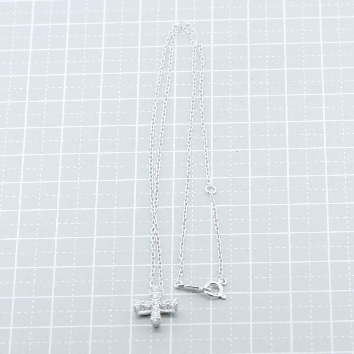 ミキモト ダイヤモンド クロス ネックレス K18WG