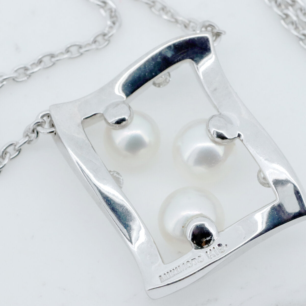 ミキモト K18WG パール ダイヤモンド ネックレス