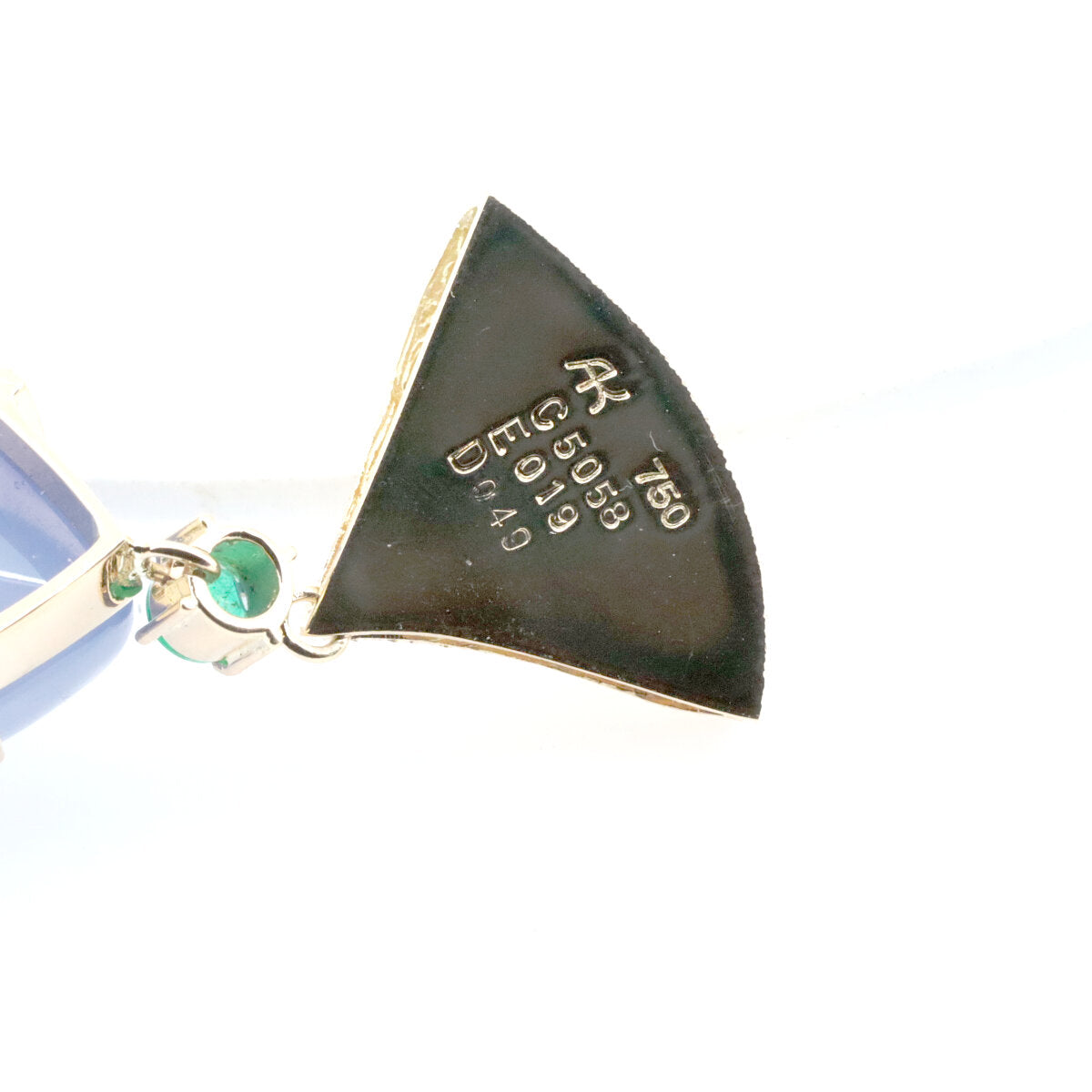 Keiko Ikeda AK コレクション カルセドニー エメラルド ダイヤモンド ペンダント Au750