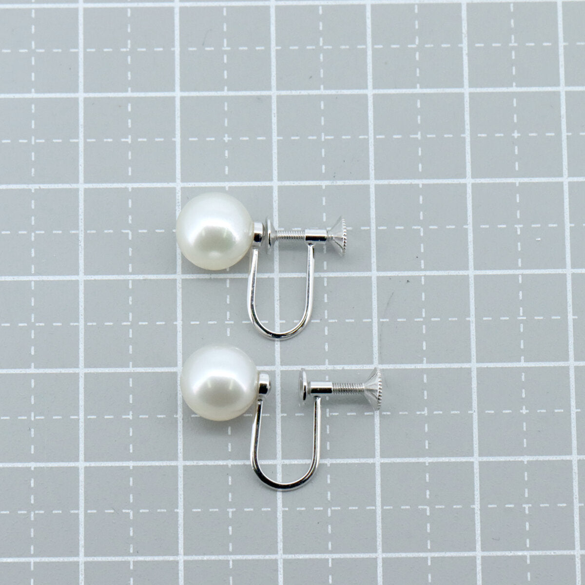 ミキモト Au750 ホワイト ゴールド パール ピアス