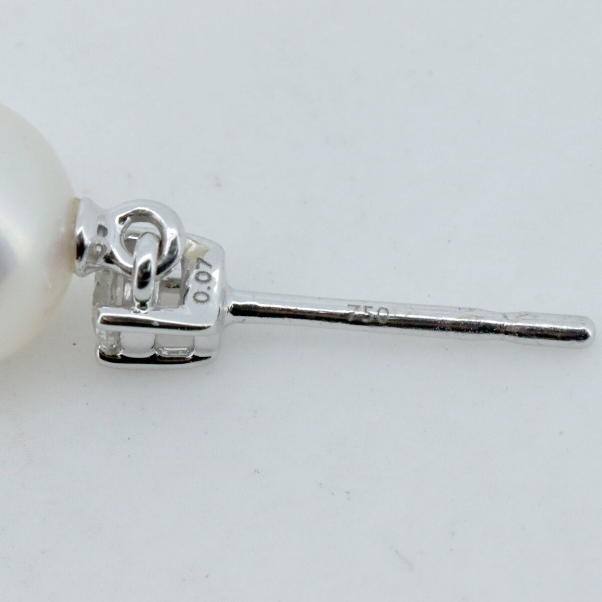 Tasaki Au750 ホワイト ゴールド パール ダイヤモンド ピアス