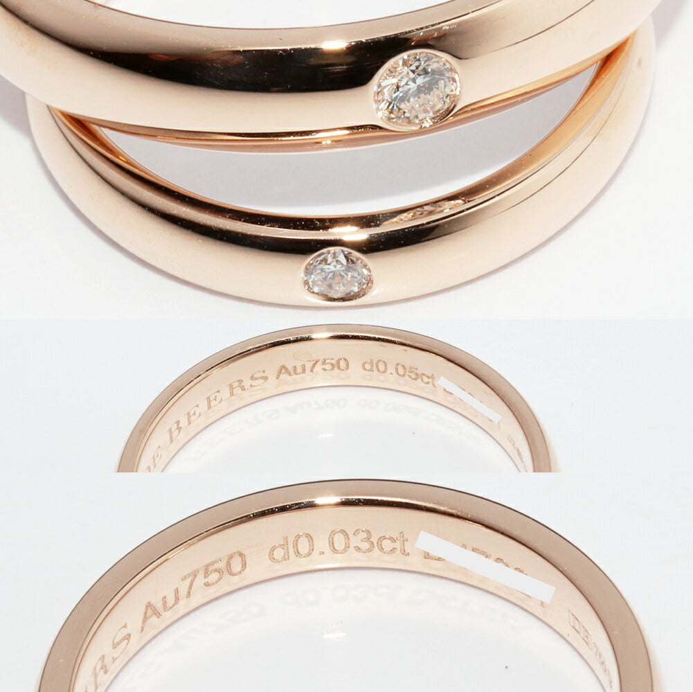 De Beers クラシック K18PG ダイヤモンド リング サイズ 21 8