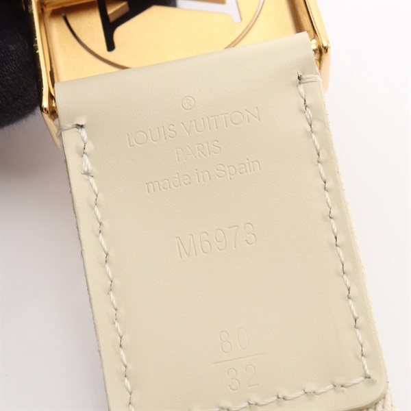 Louis Vuitton LOUIS VUITTON Women’s Ivory Monogram Fortune Belt with Gold-Tone Buckle M6973 (Pre-Owned) Leather Belt