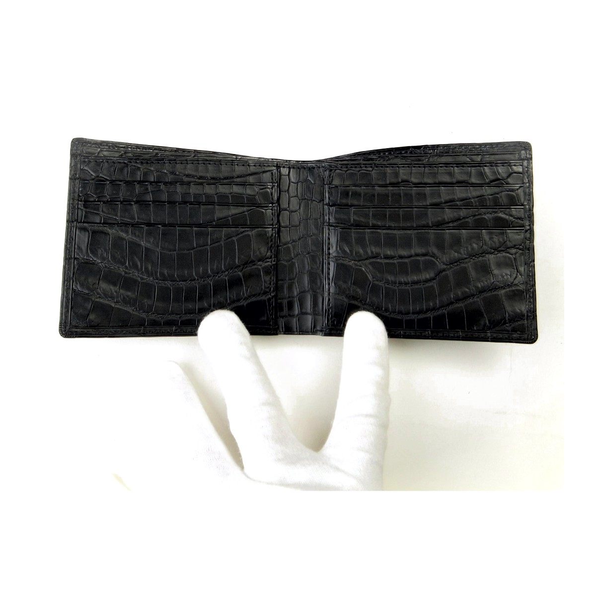 マットクロコダイル二つ折り札入れ