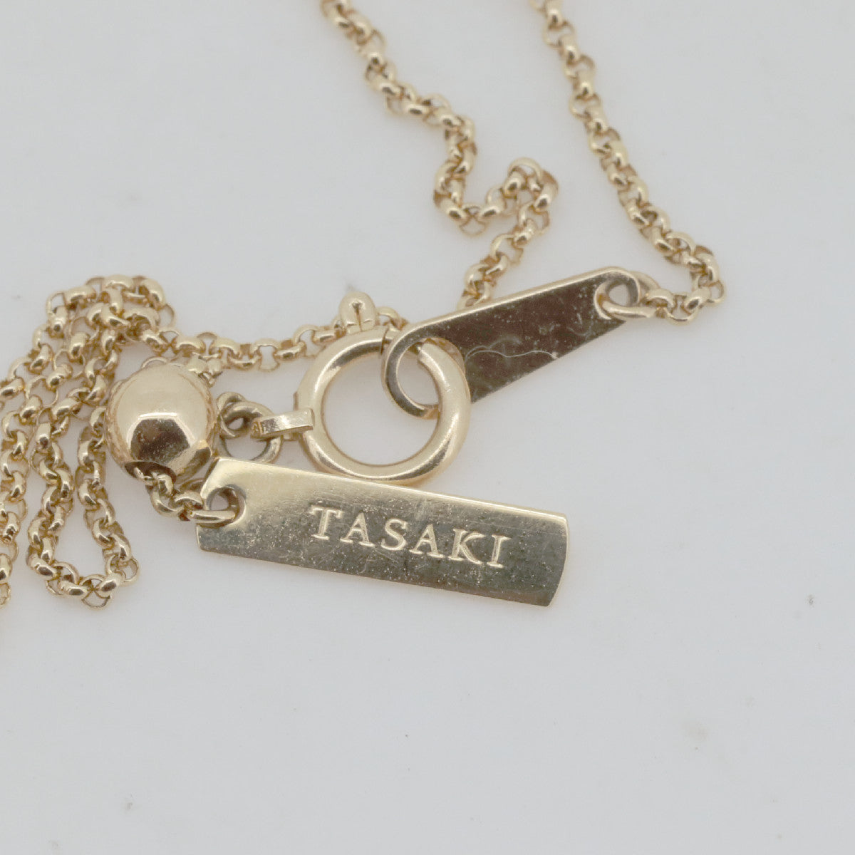 タサキ Au750ペアシェイプダイヤモンドネックレス