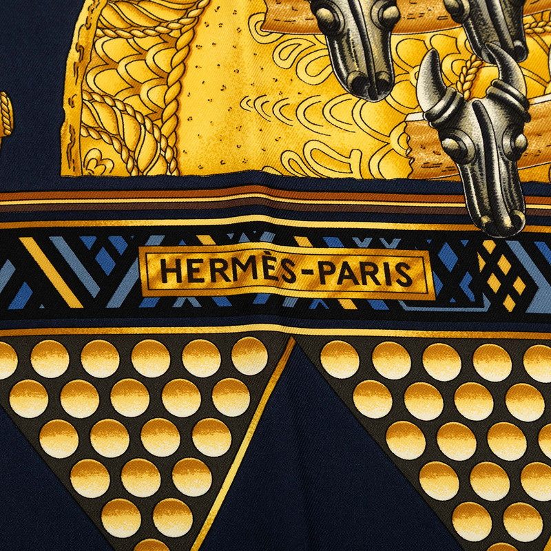 エルメス カレ90 L'OR DES CHEFS シルク スカーフ