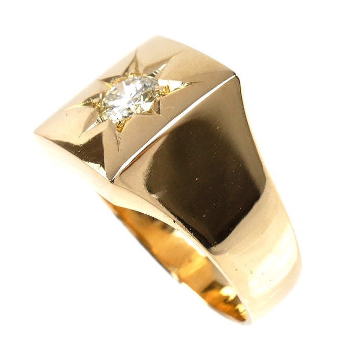 Au750 ダイヤモンド 印台リング