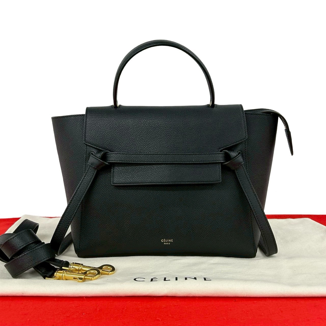 セリーヌ ベルトバッグ レザー2wayショルダーバッグ