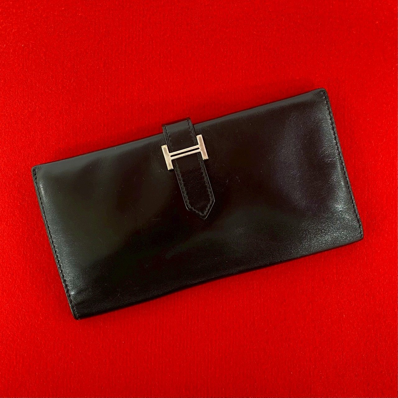 エルメス ベアン ボックスカーフ 長財布