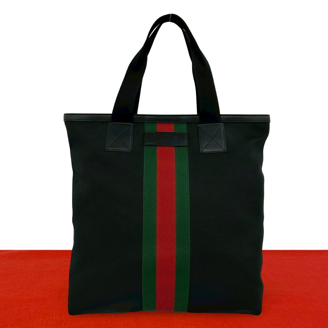 グッチ ナイロン レザー トートバッグ