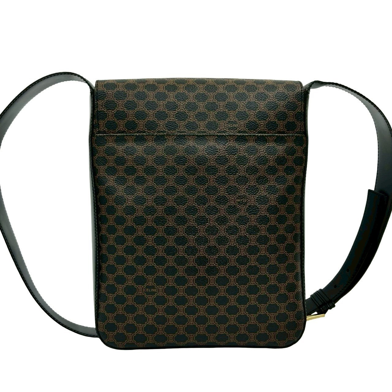 セリーヌ マカダム ブラゾン レザー ショルダーバッグ