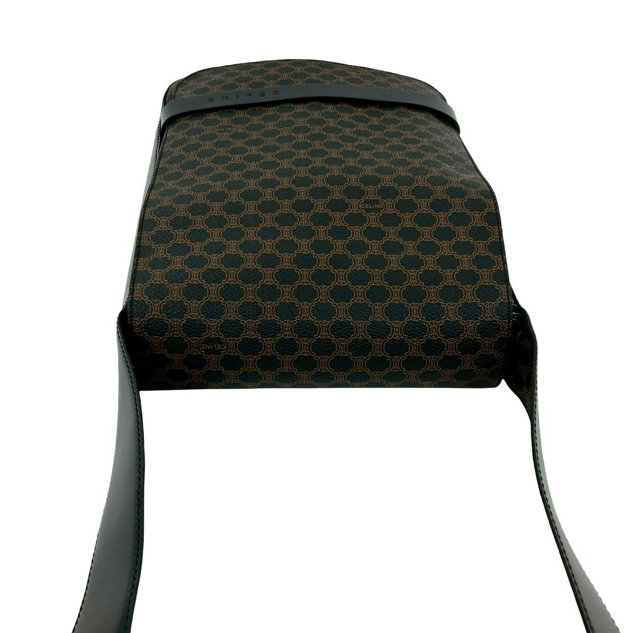 セリーヌ マカダム ブラゾン レザー ショルダーバッグ