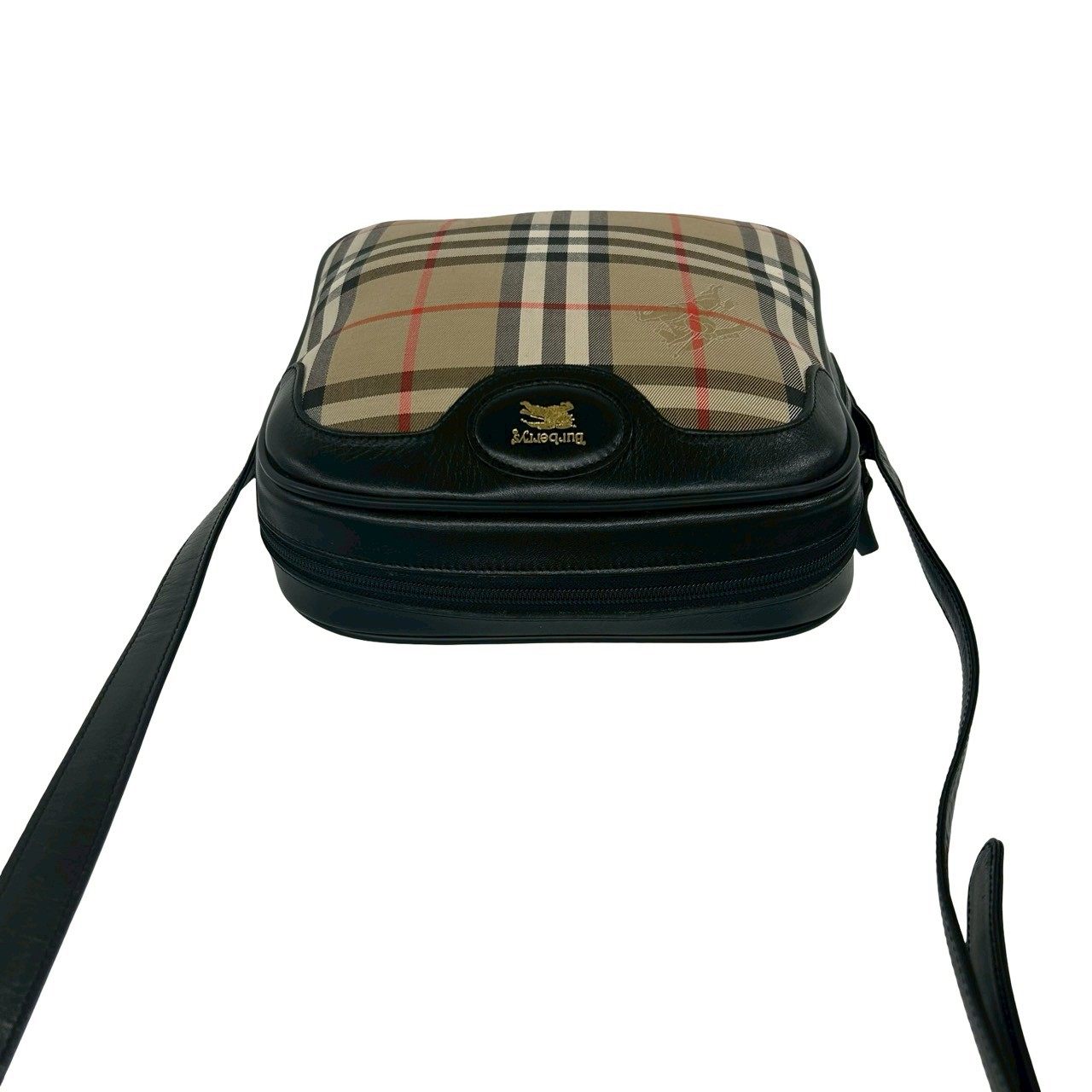 バーバリー チェック キャンバス レザー ショルダーバッグ