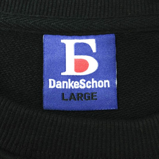 Danke Schon ロゴ刺繍 クルーネック スウェット L ブラック