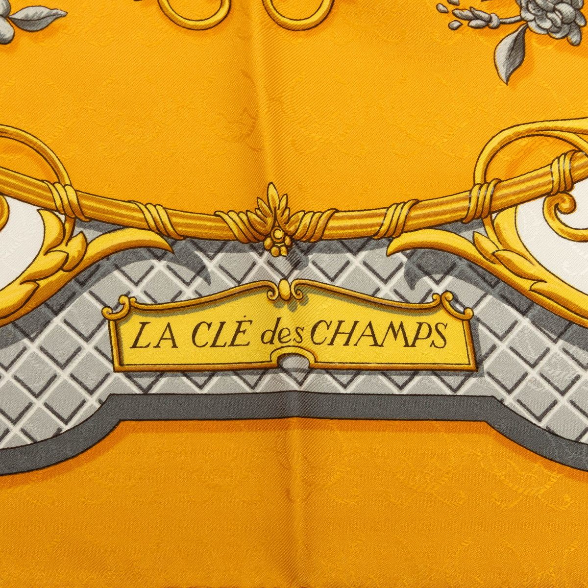 エルメス カレ90 LA CLE des CHAMPS シルクスカーフ