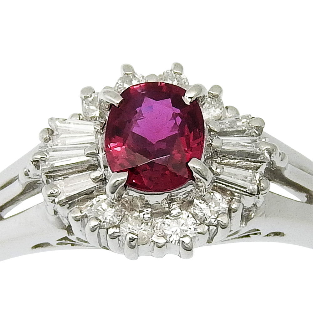 Pt900 プラチナ ルビー 0.48ct ダイヤ 0.22ct リング