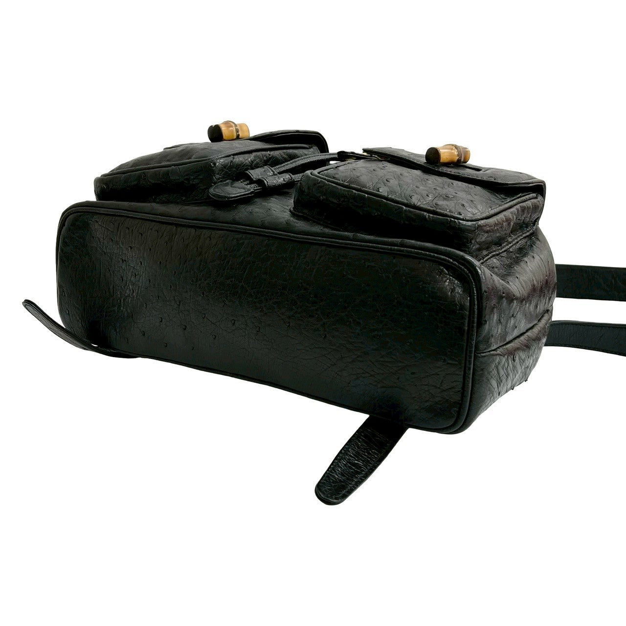 グッチ バンブー オーストリッチ レザー バックパック