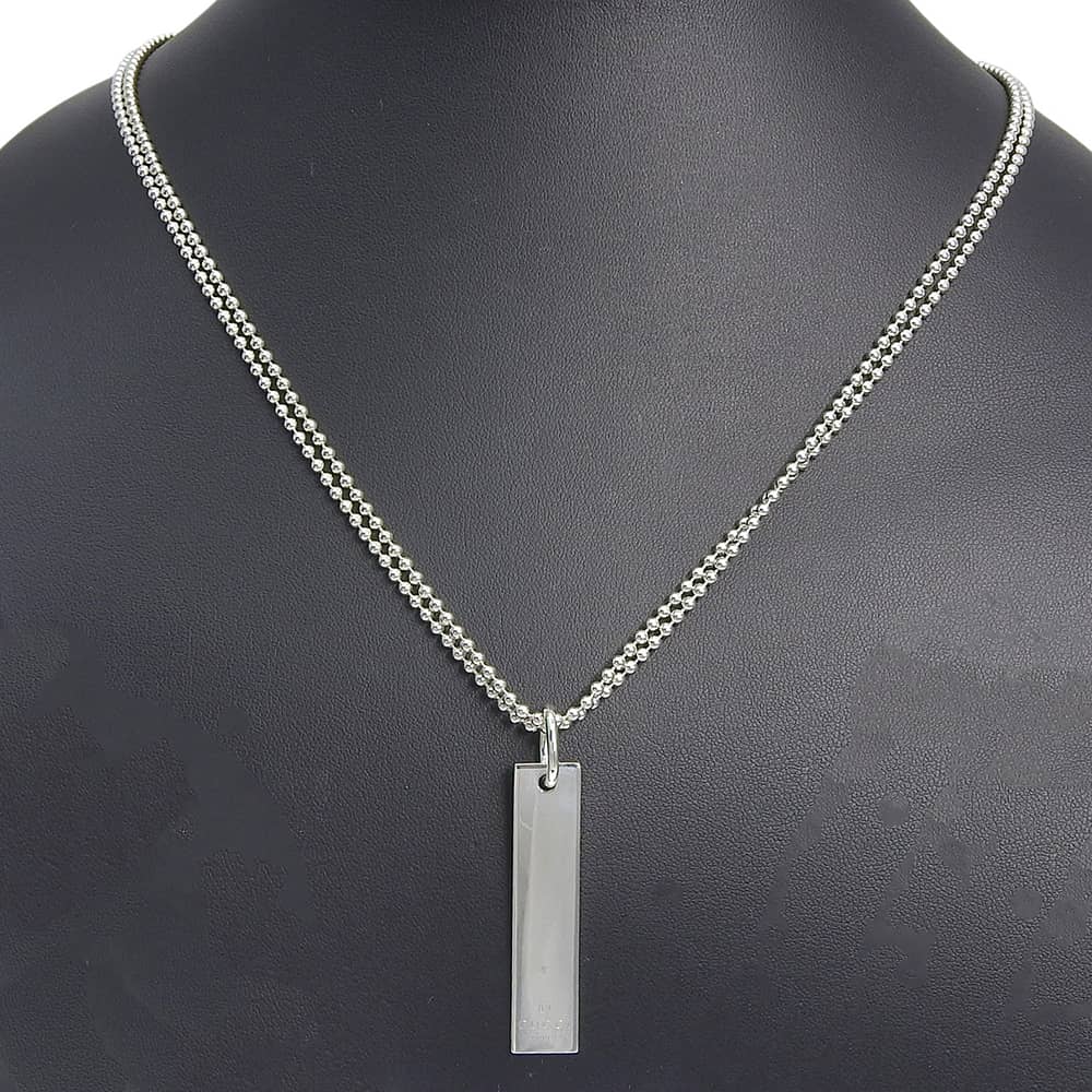 グッチ バー シルバー ネックレス