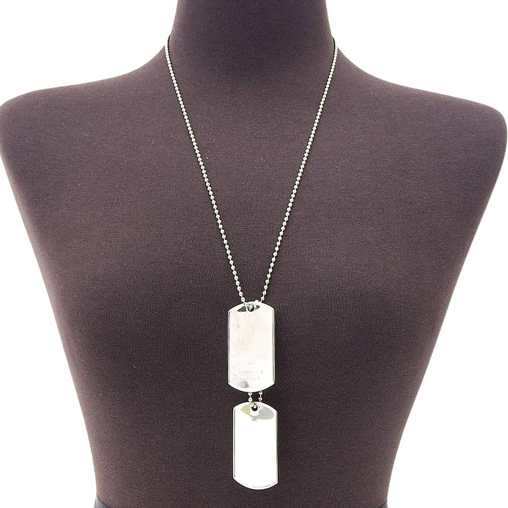 グッチ シルバー925 ドッグタグネックレス