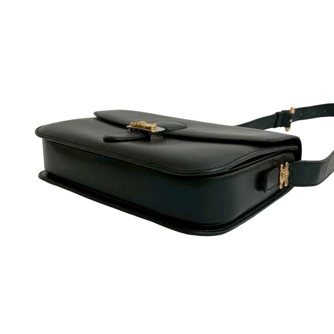 セリーヌ キャリッジ ハードウェア レザー ショルダーバッグ