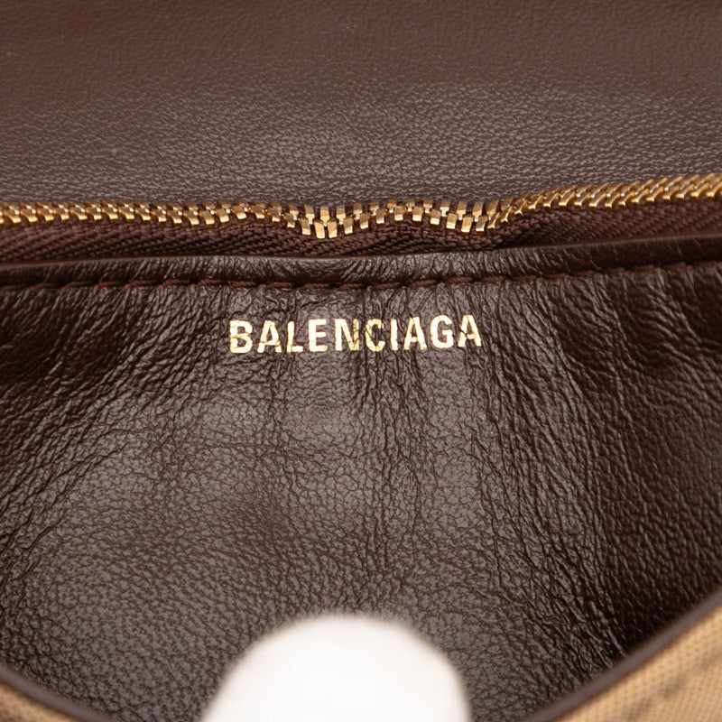 バレンシアガ BB ロゴ キャンバス レザー 2way ショルダーバッグ