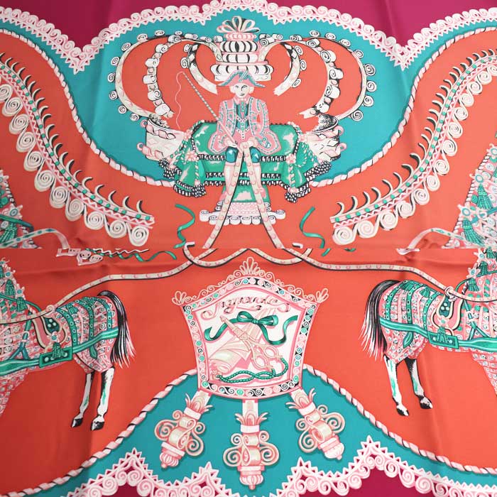 エルメス カレ90 Paperoles シルクスカーフ