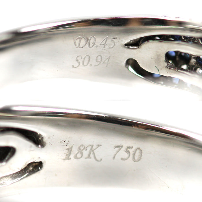 Au750ホワイトゴールド サファイア ダイヤモンド リング