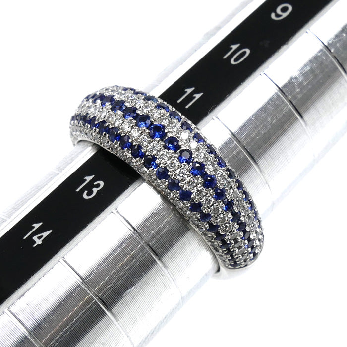 Au750ホワイトゴールド サファイア ダイヤモンド リング