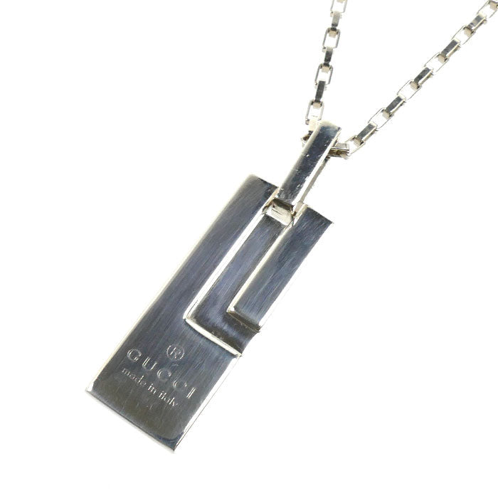 グッチ シルバー925 Gロゴプレートネックレス