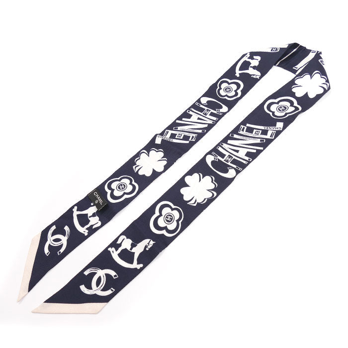 シャネル ココマーク カメリア シルクスカーフ