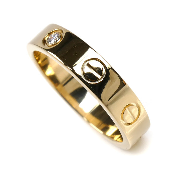 カルティエ ミニ ラブ Au750 ダイヤモンド リング サイズ 10