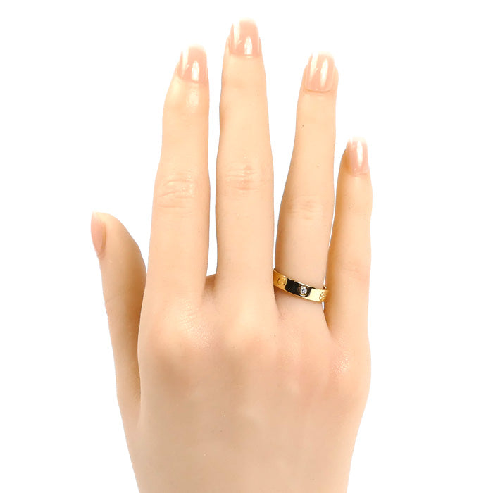 カルティエ ミニ ラブ Au750 ダイヤモンド リング サイズ 10