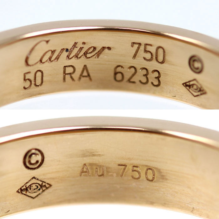 カルティエ ミニラブ Au750 ダイヤモンドリング 10号