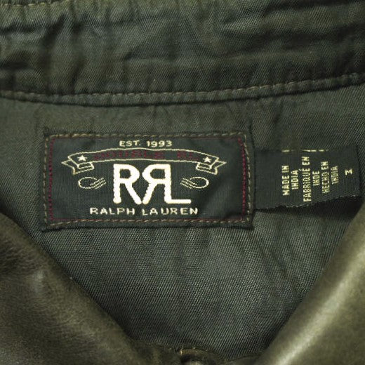 ダブルアールエル Hand-Distressed Leather オーバーシャツ