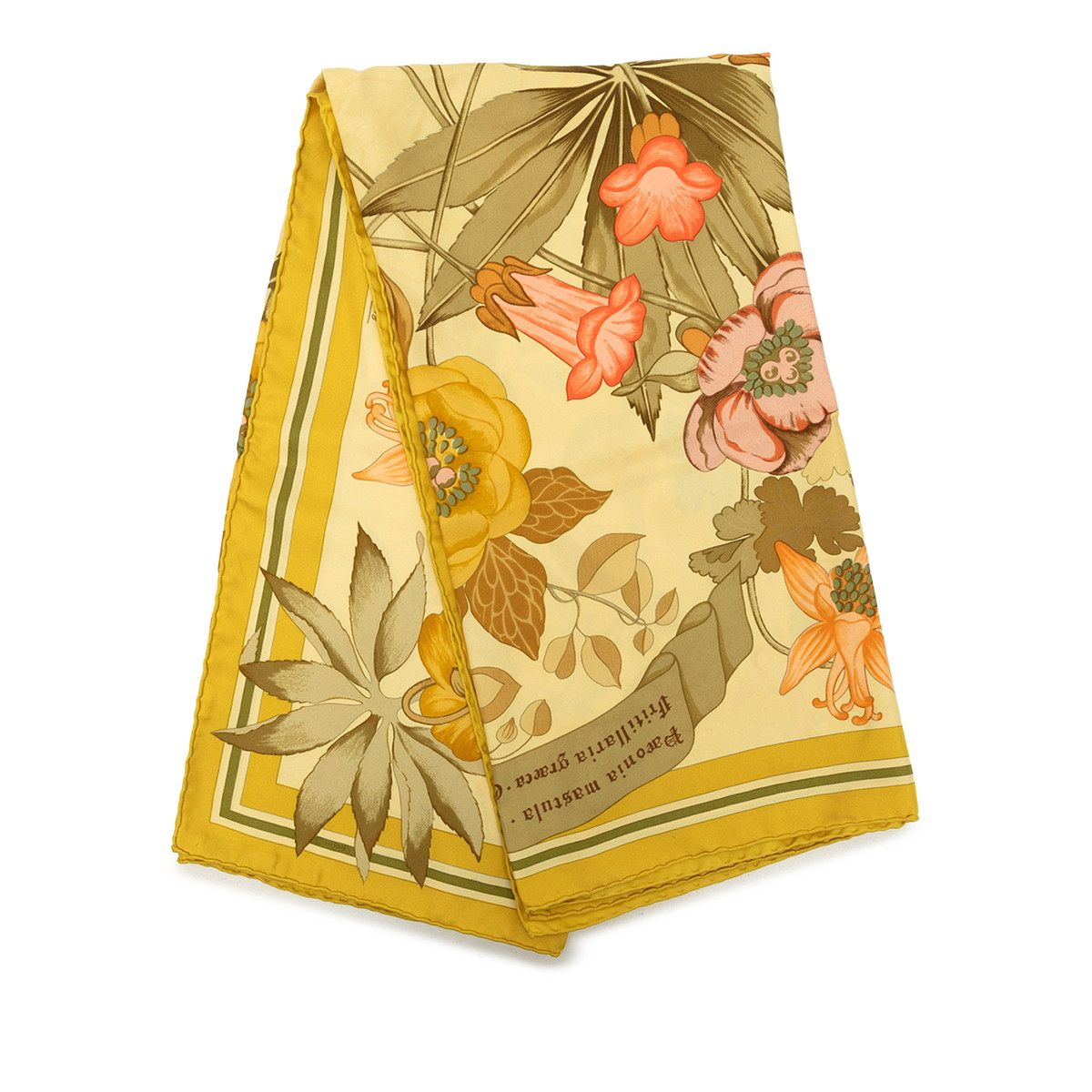 エルメス カレ90 Fleurs d'Hellade シルクスカーフ