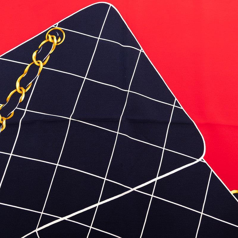 シャネル ロゴ マトラッセ バッグ モチーフ シルク スカーフ