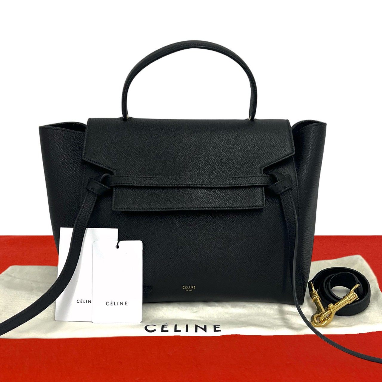 セリーヌ ベルトバッグ レザー2wayバッグ