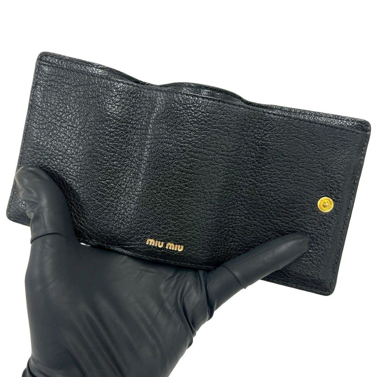 ミュウミュウ レザー三つ折り財布